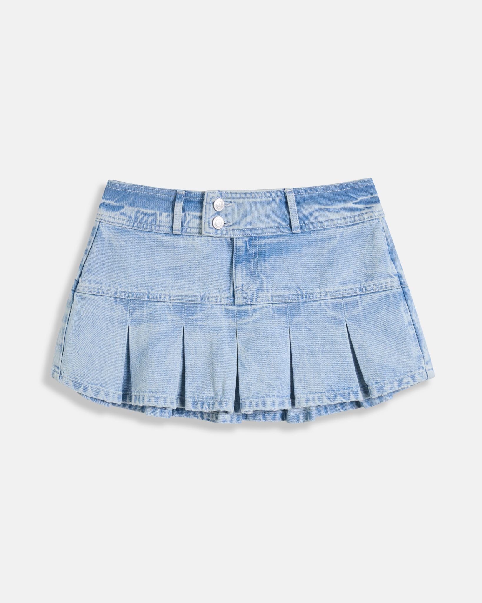 Crest Pleated Denim Skirt Light Wash - Juicy Couture Scandinavia