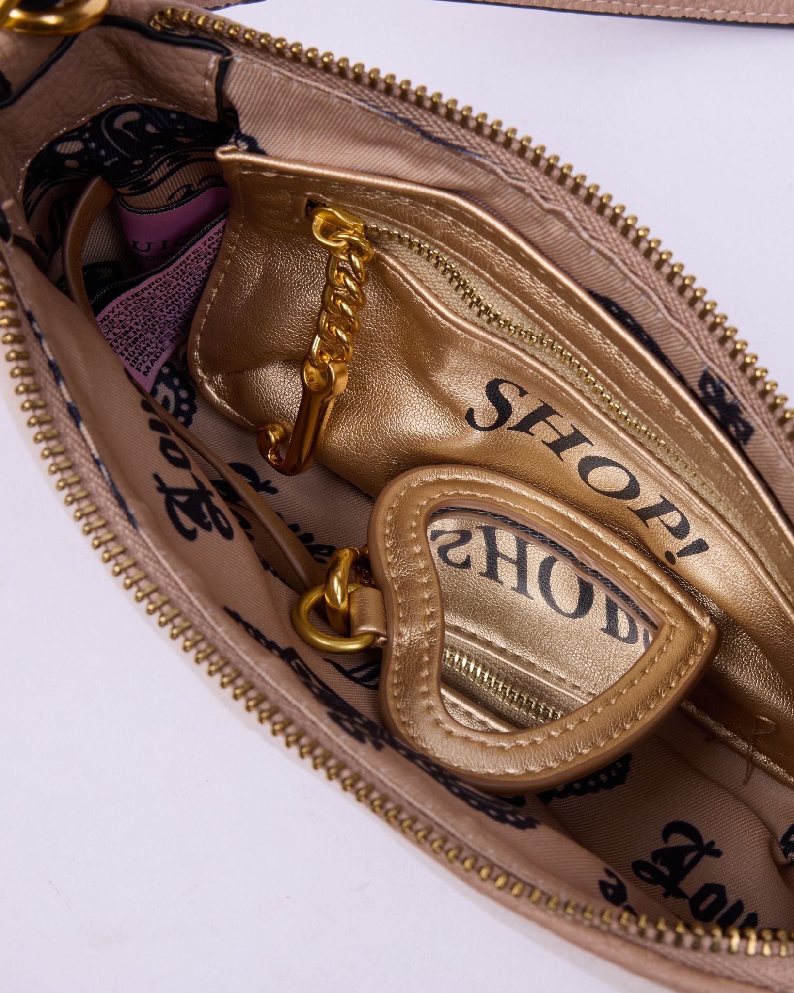 Juicy Couture Daydreamer Crest Embroidered Shoulder bag Sand
