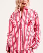 Oversized Cotton Stripe Long Sleeve Shirt Stripe - Juicy Couture Scandinavia