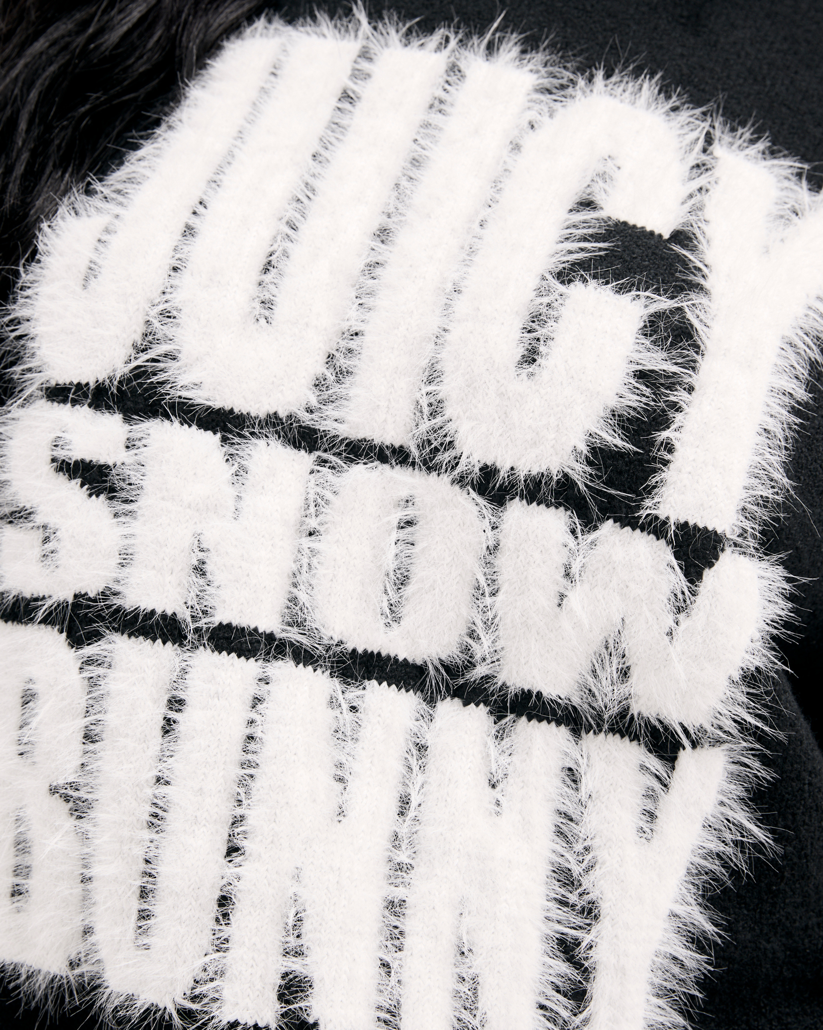 Snow Bunny Oversized Knitted Jumper Black