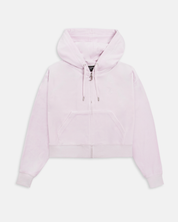 Classic Velour Brendal Crop Oversized Zip Hoodie Orchid Tint