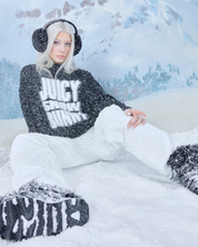 Snow Bunny Oversized Knitted Jumper Black