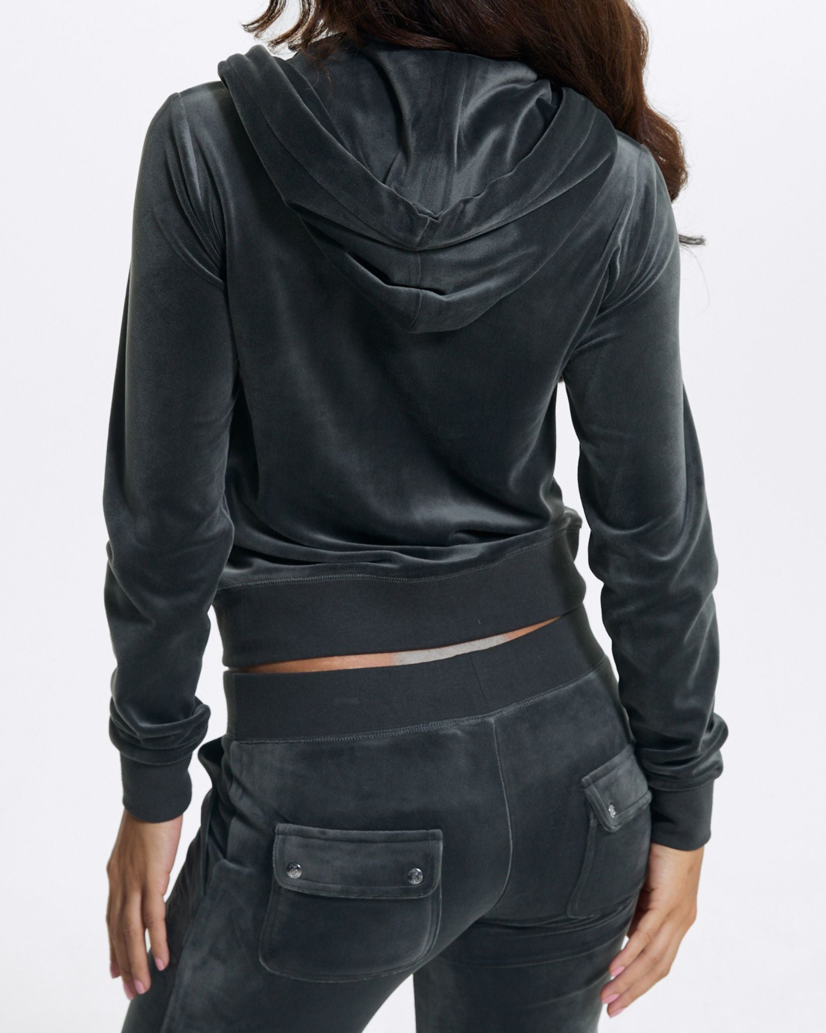 Classic Velour Robertson Zip Hoodie Raven - Juicy Couture Scandinavia