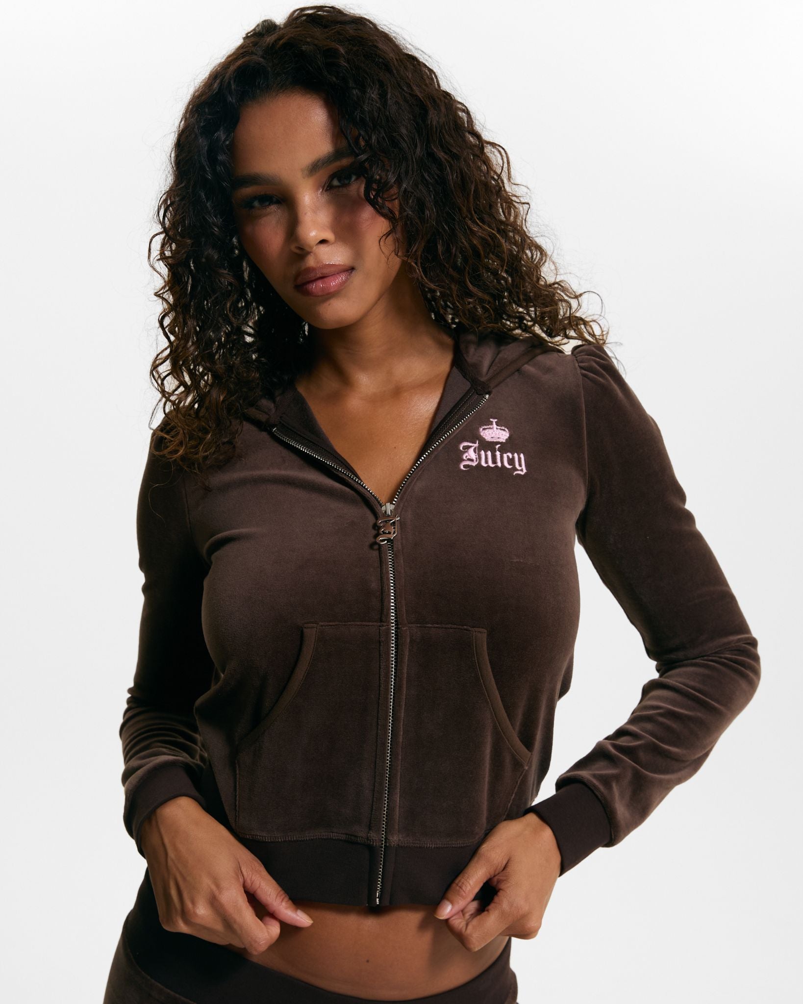 Live For Juicy Puff Sleeve Hoodie Java