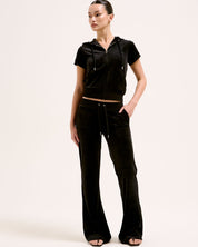 Classic Velour Layla Low Rise Pocket Flare Black - Juicy Couture Scandinavia