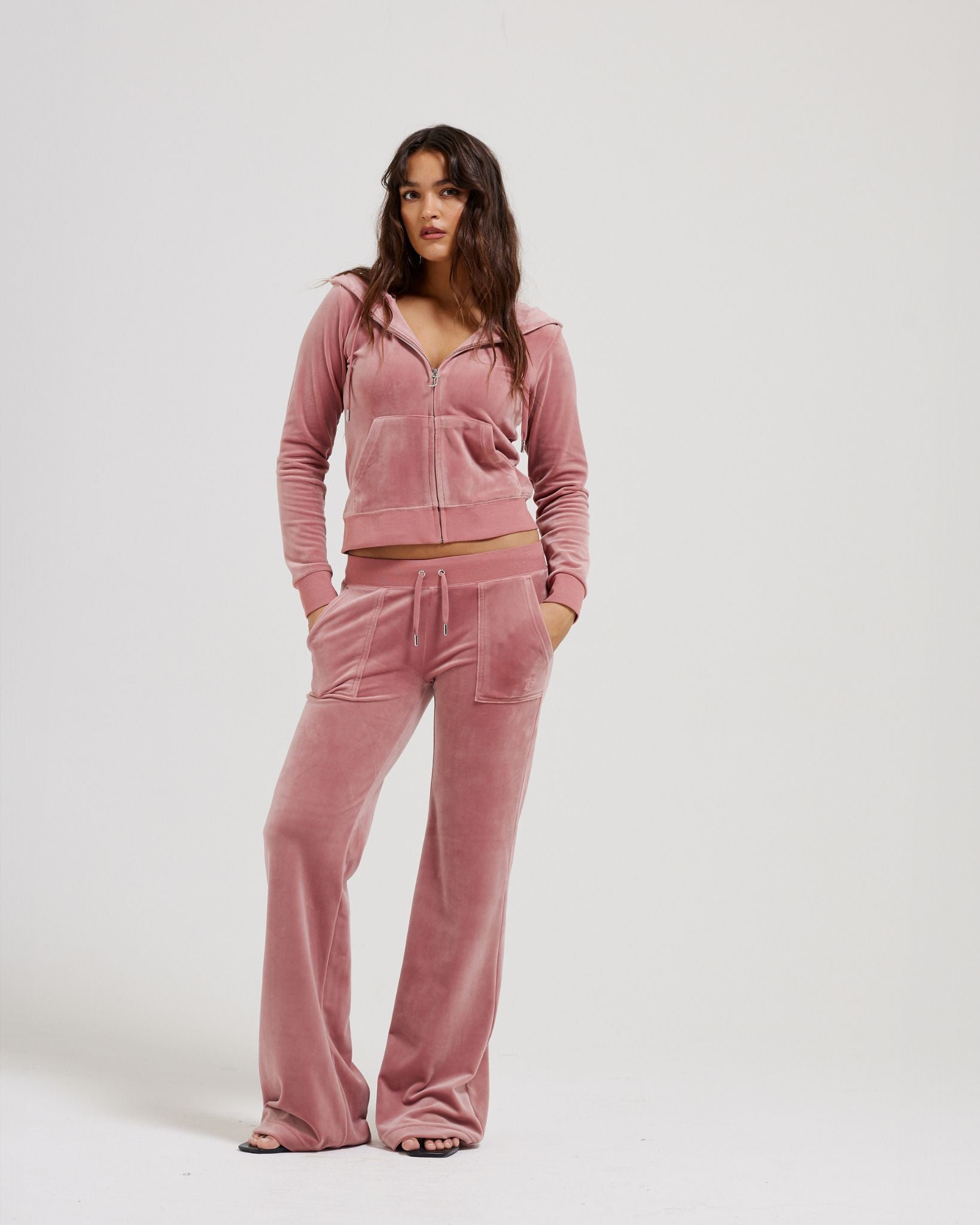 Classic Velour Layla Low Rise Pocket Flare Withered Rose