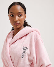 Crown Plush Hooded Robe Almond Blossom