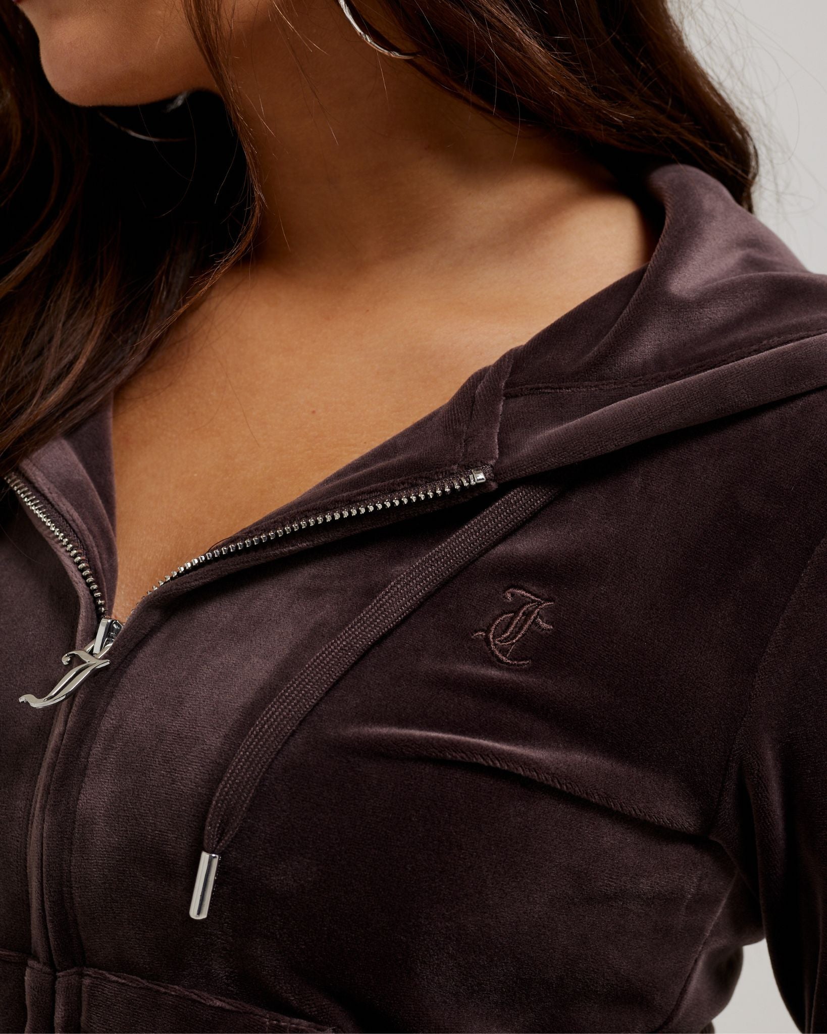 Classic Velour Robertson Zip Hoodie Java