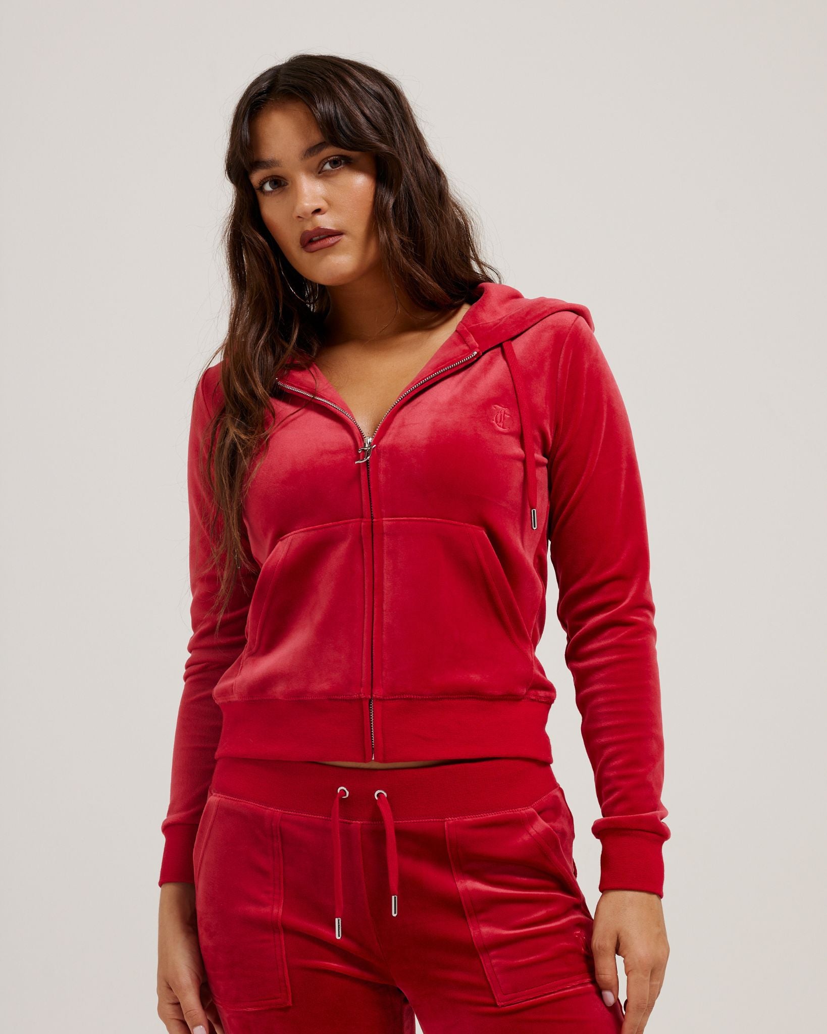 Classic Velour Robertson Zip Hoodie Astor Red - Juicy Couture Scandinavia