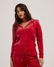 Classic Velour Robertson Zip Hoodie Astor Red