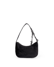 Jasmine Velvet Small Hobo Bag Black