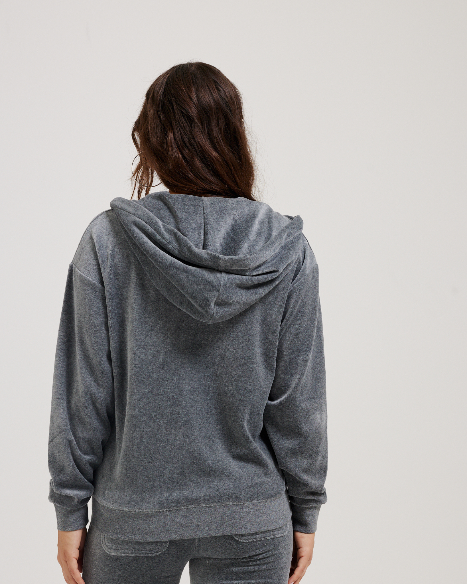 Halan Oversized Zip Through Hoodie Charcoal Marl