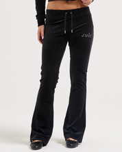 Lisa Regal Velour Straight Leg Pant Black