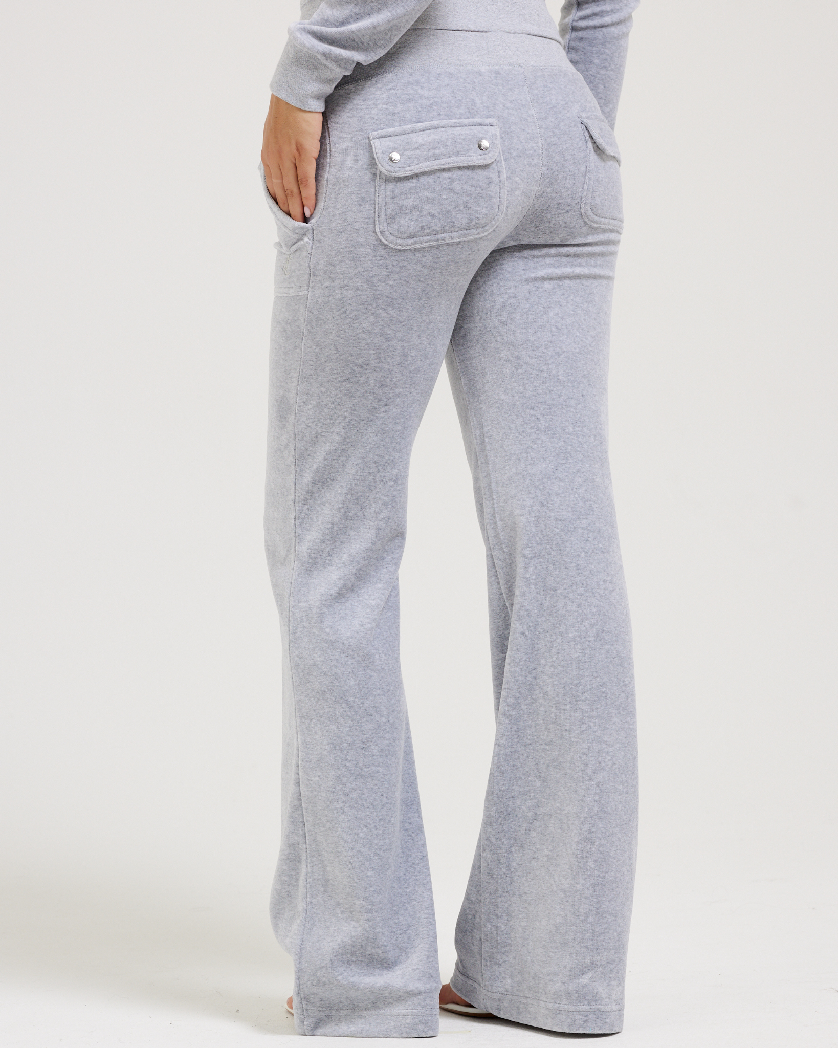 Classic Velour Layla Low Rise Pocket Flare Silver Marl