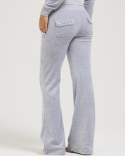 Classic Velour Layla Low Rise Pocket Flare Silver Marl - Juicy Couture Scandinavia