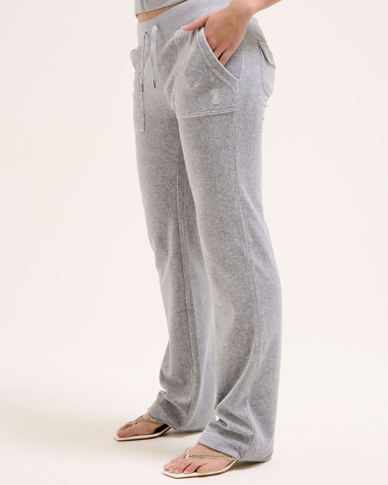 Classic Velour Del Ray Pant Silver Marl - Juicy Couture Scandinavia