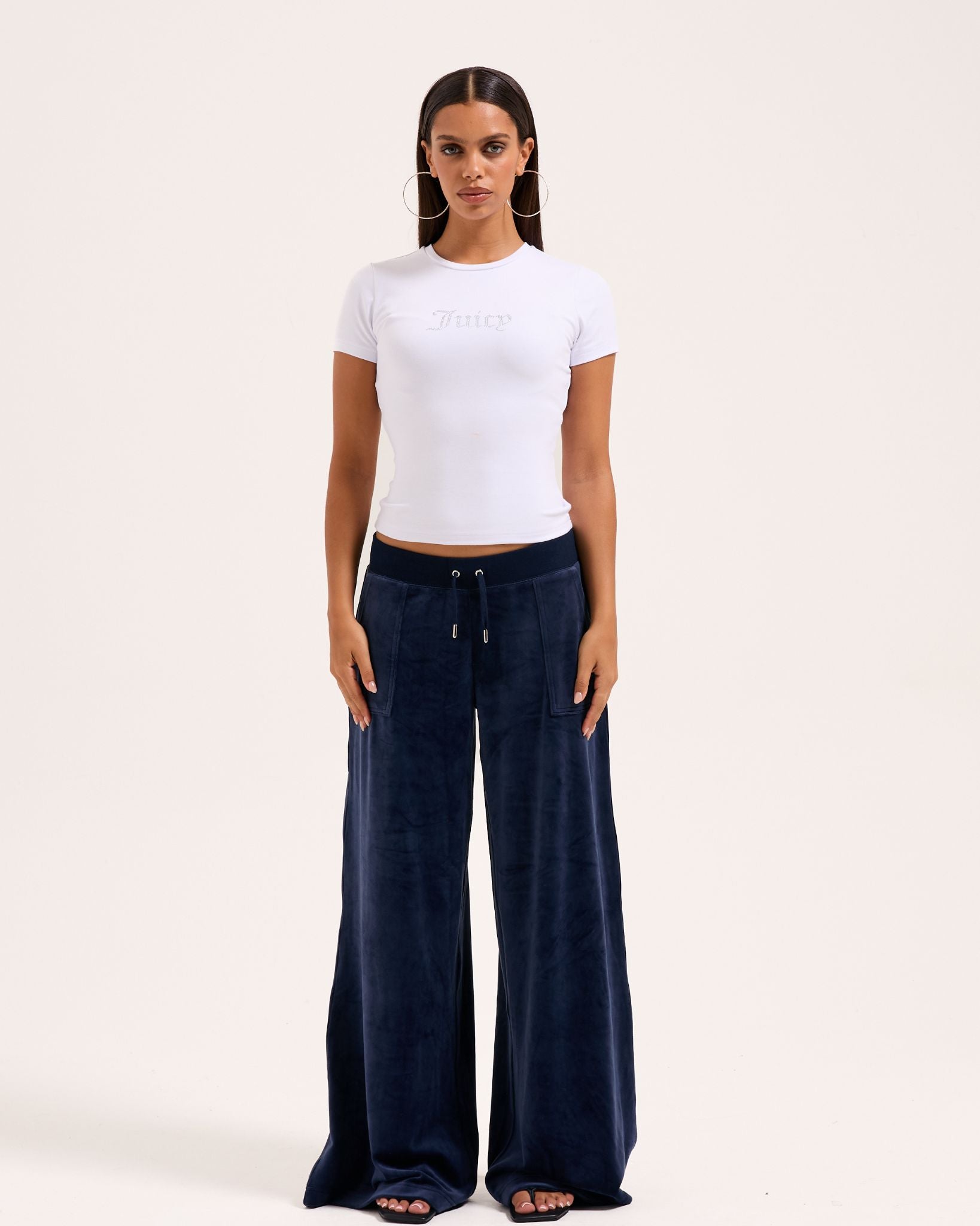 Juicy Couture Yuka Wide Leg Trackpant Black Juicy Couture Yuka Wide Leg Trackpant Black