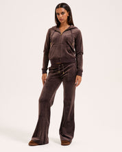 Classic Velour Layla Low Rise Pocket Flare Gold Java - Juicy Couture Scandinavia