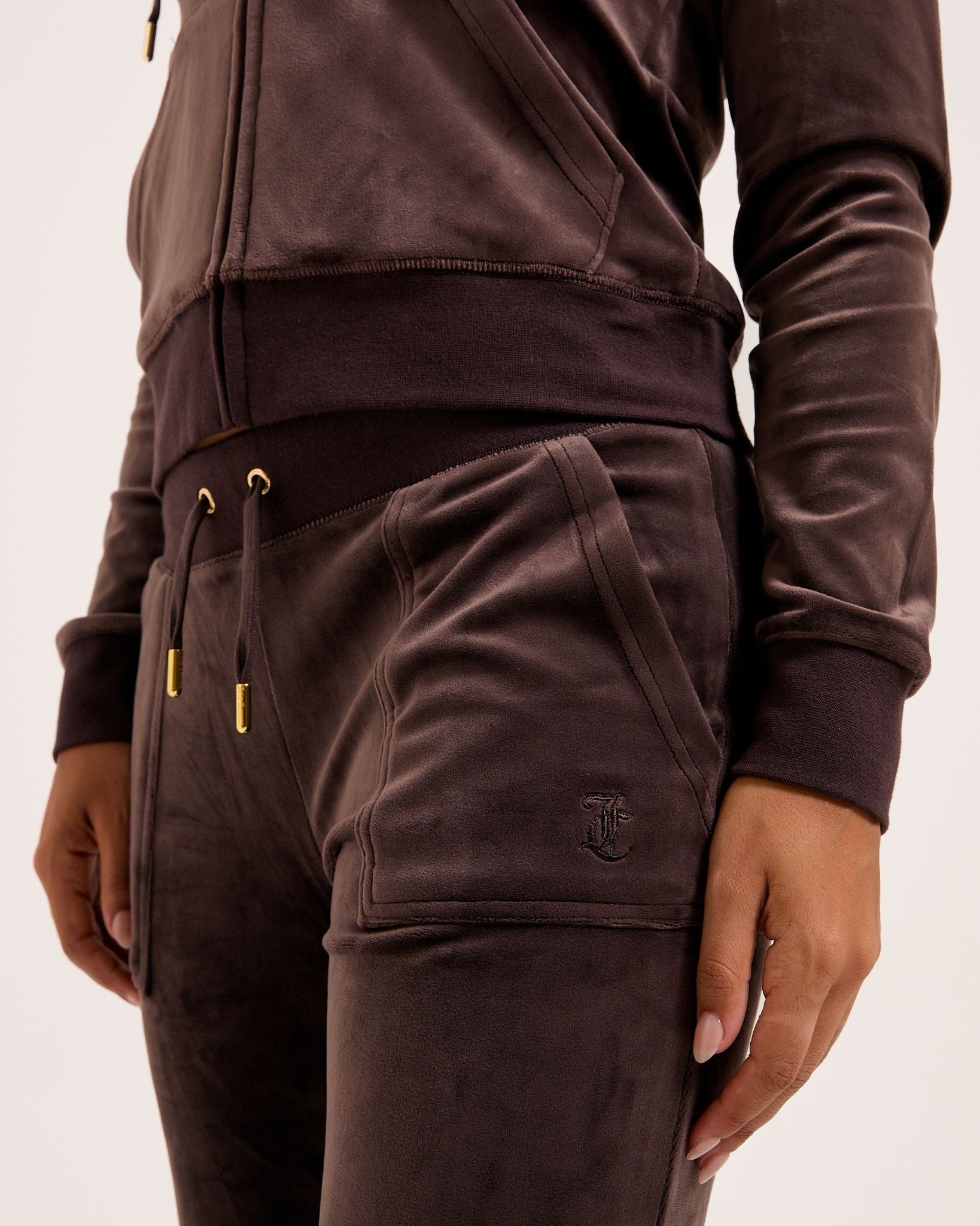 Classic Velour Layla Low Rise Pocket Flare Gold Java - Juicy Couture Scandinavia