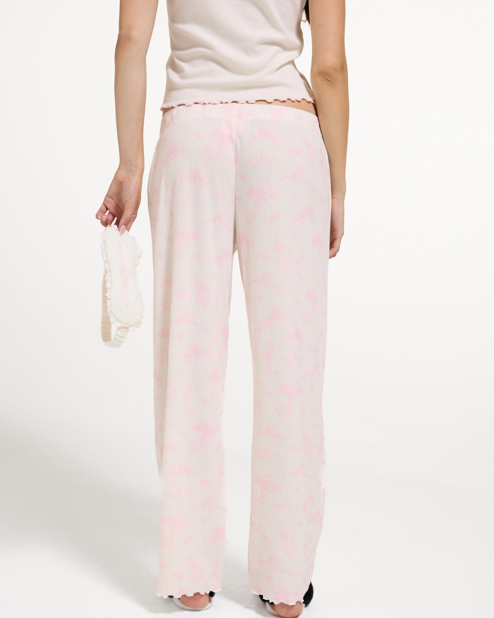 Ribbed Rose Pyjama Set Marshmallow