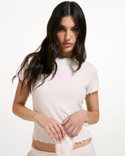 Ribbed Rose Pyjama Set Marshmallow