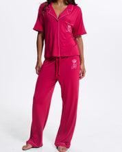 Juicy Crown Frill Pyjama Set Persian Red