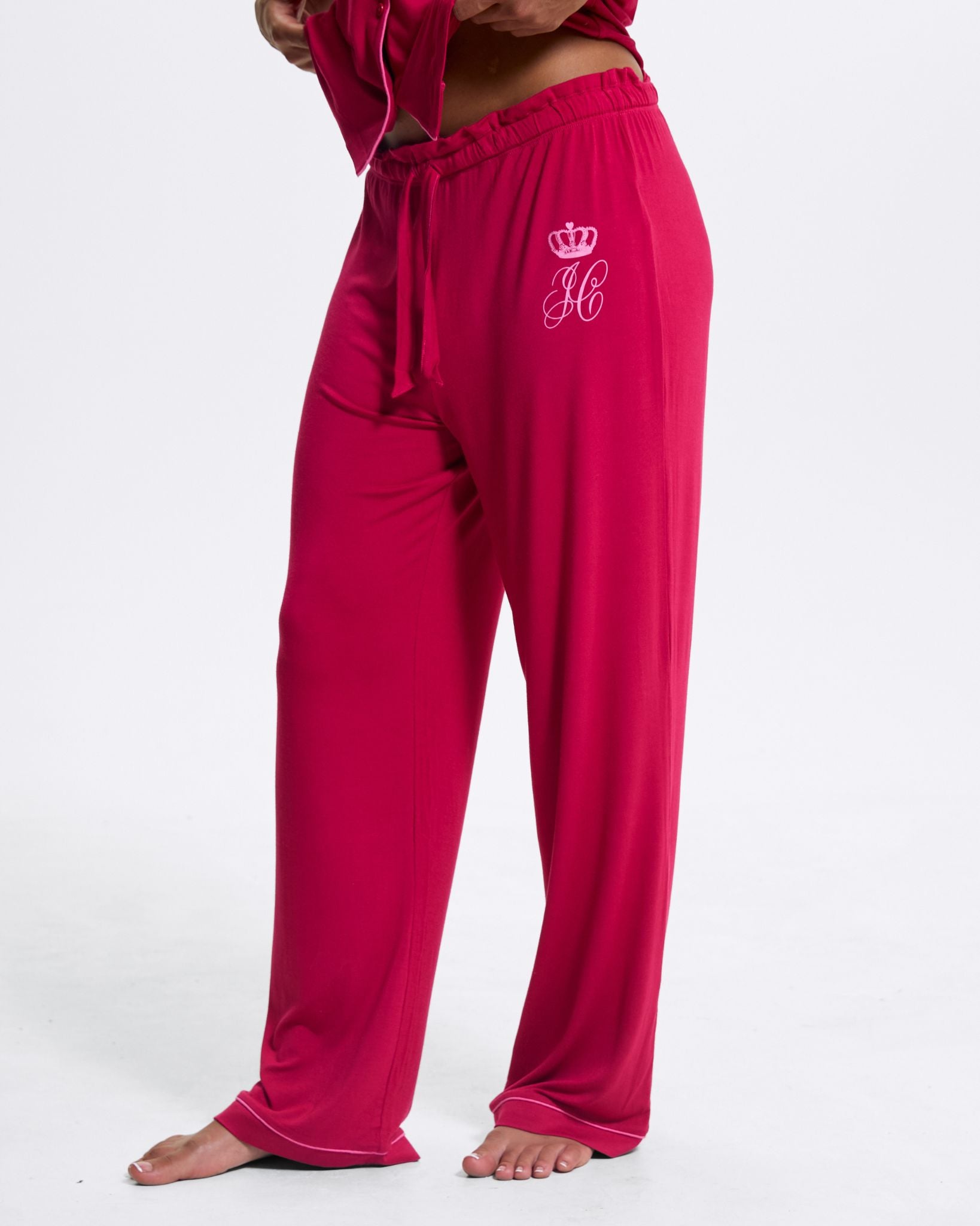 Juicy Crown Frill Pyjama Set Persian Red
