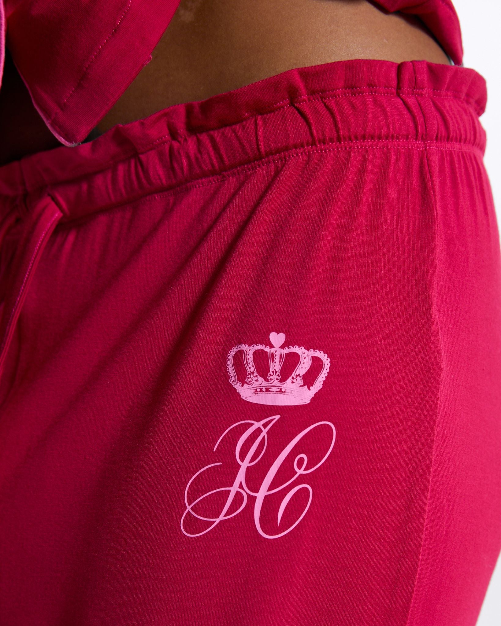 Juicy Crown Frill Pyjama Set Persian Red