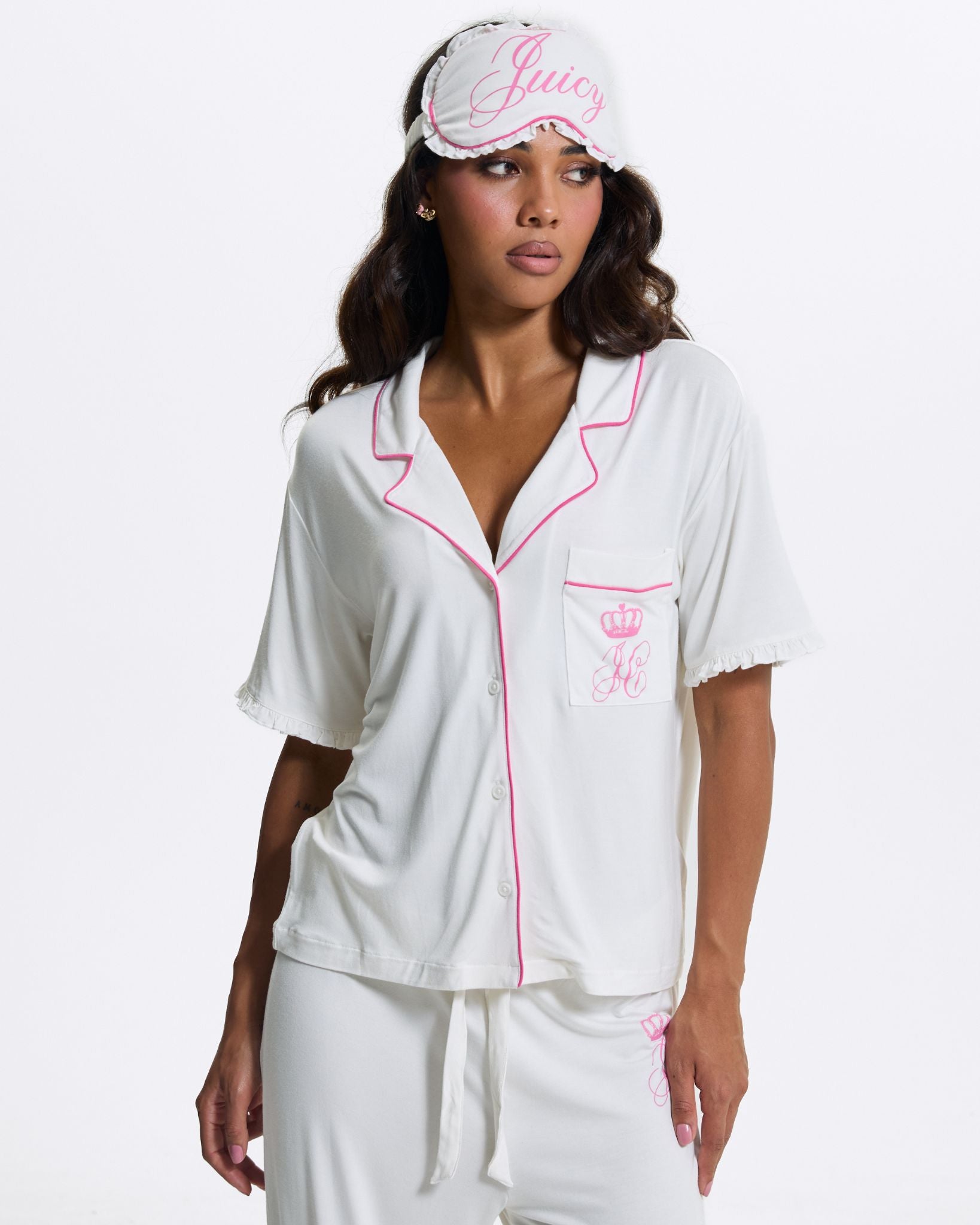 Juicy Crown Frill Pyjama Set Marshmallow