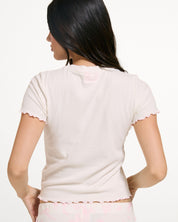 Ribbed Rose Pyjama Set Marshmallow