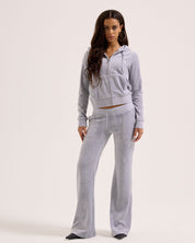 Classic Velour Layla Low Rise Pocket Flare Silver Marl