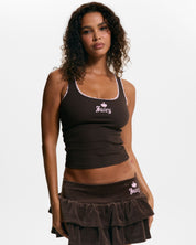 Old Gothic Lace Trim Vest Java