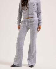 Classic Velour Layla Low Rise Pocket Flare Silver Marl