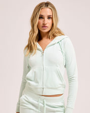 Classic Velour Robertson Zip Hoodie Morning Mist - Juicy Couture Scandinavia