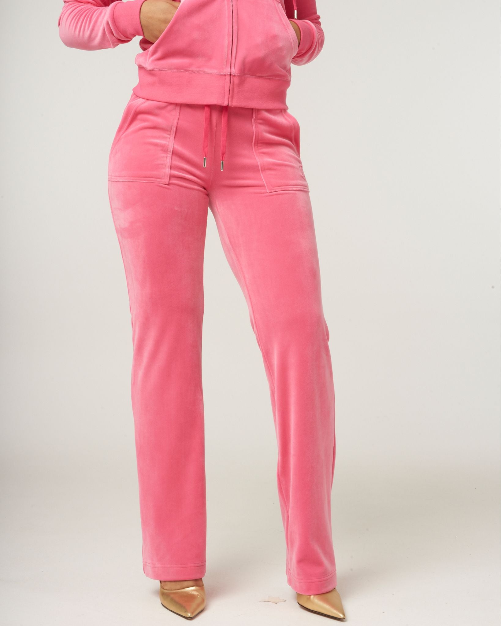 Classic Velour Layla Low Rise Pocket Flare Hot Pink - Juicy Couture Scandinavia