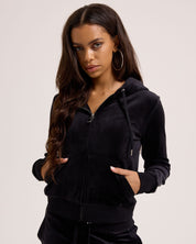 Classic Velour Robertson Zip Hoodie Black