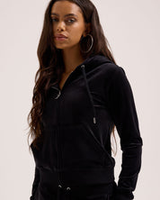 Classic Velour Robertson Zip Hoodie Black