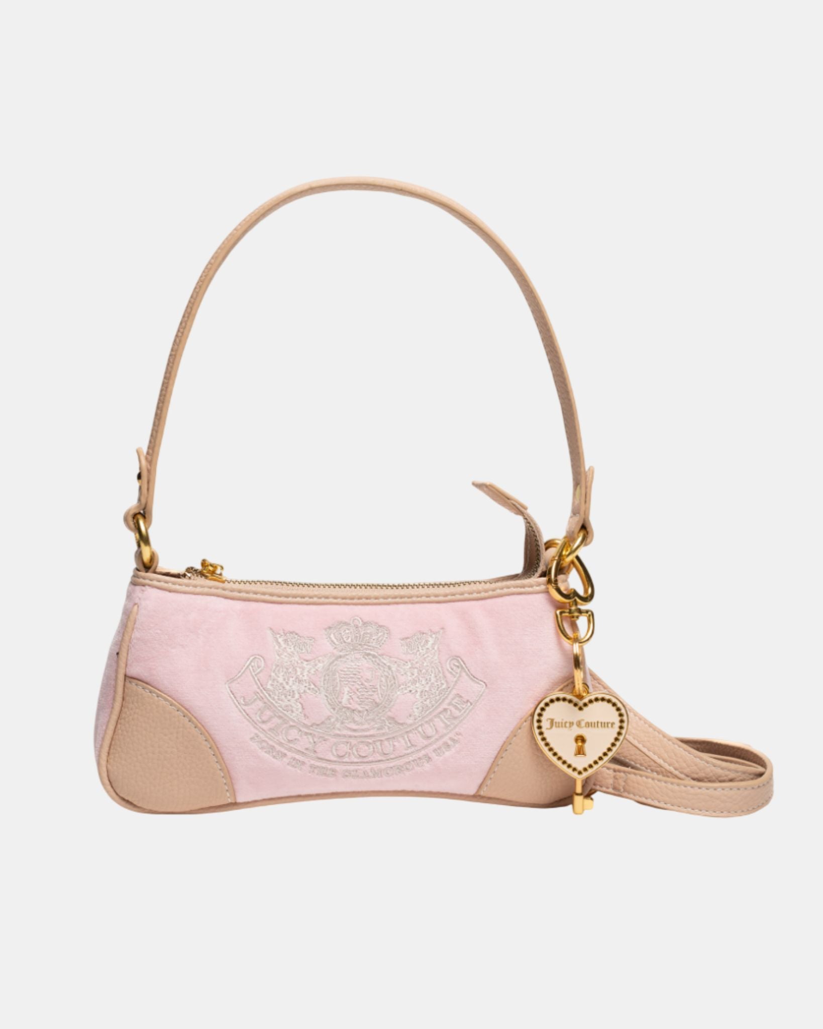 Daydreamer Crest Embroidered Shoulder Bag in Juicy Pink - Juicy Couture Scandinavia