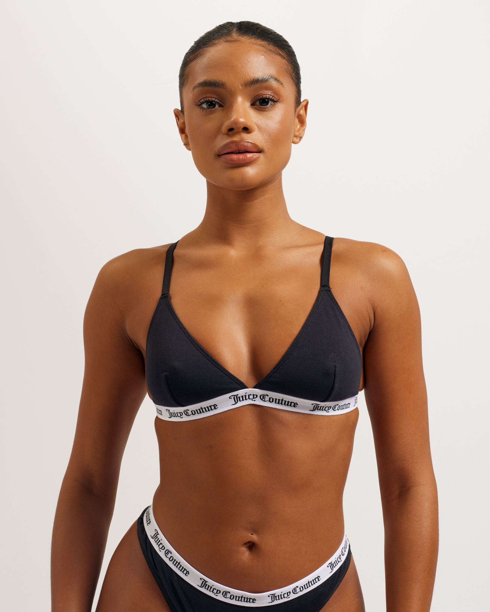 Bev Cotton Triangle Bra Black