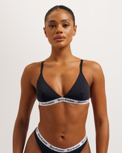 Bev Cotton Triangle Bra Black