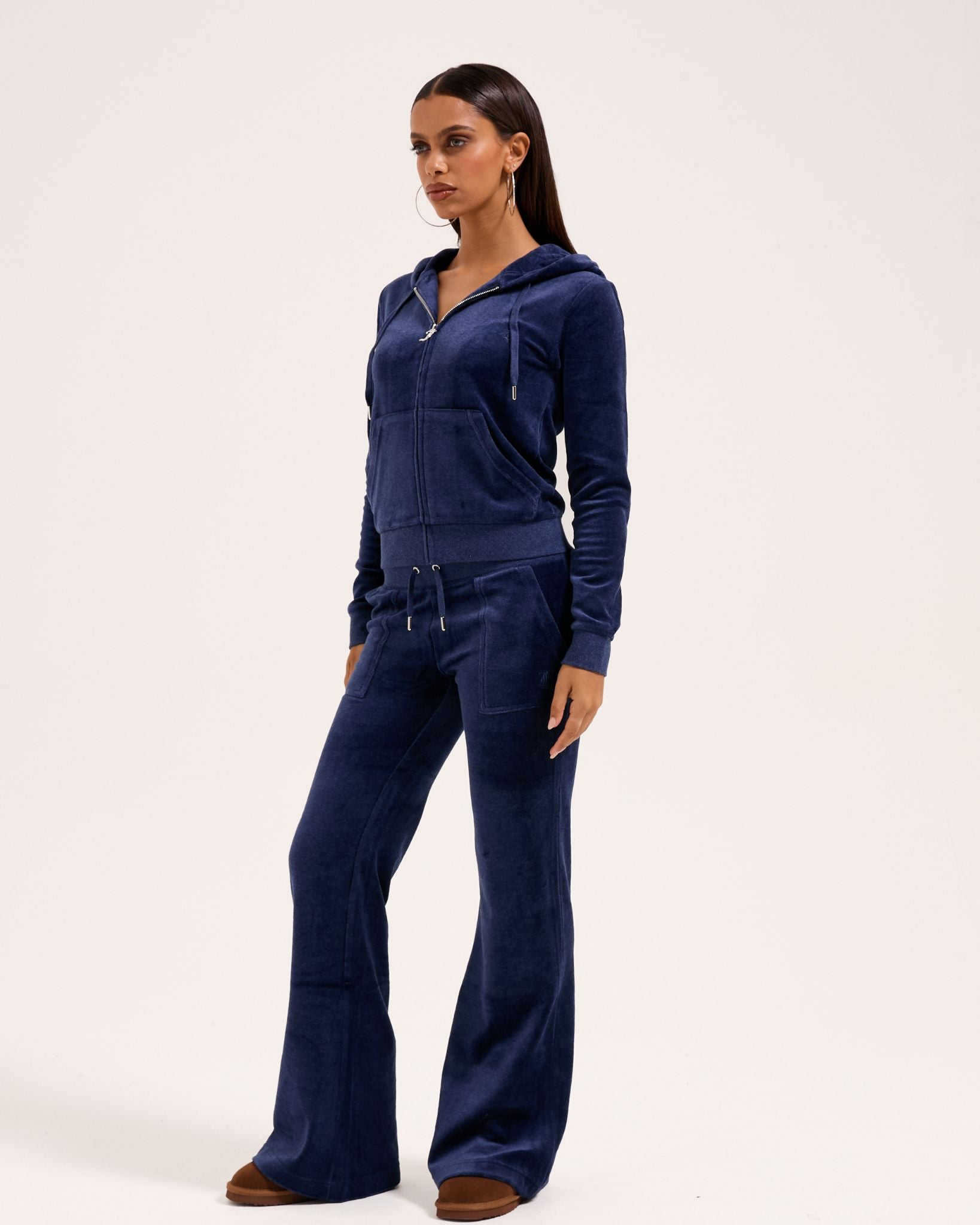 Classic Velour Layla Low Rise Dark Blue Marl - Juicy Couture Scandinavia