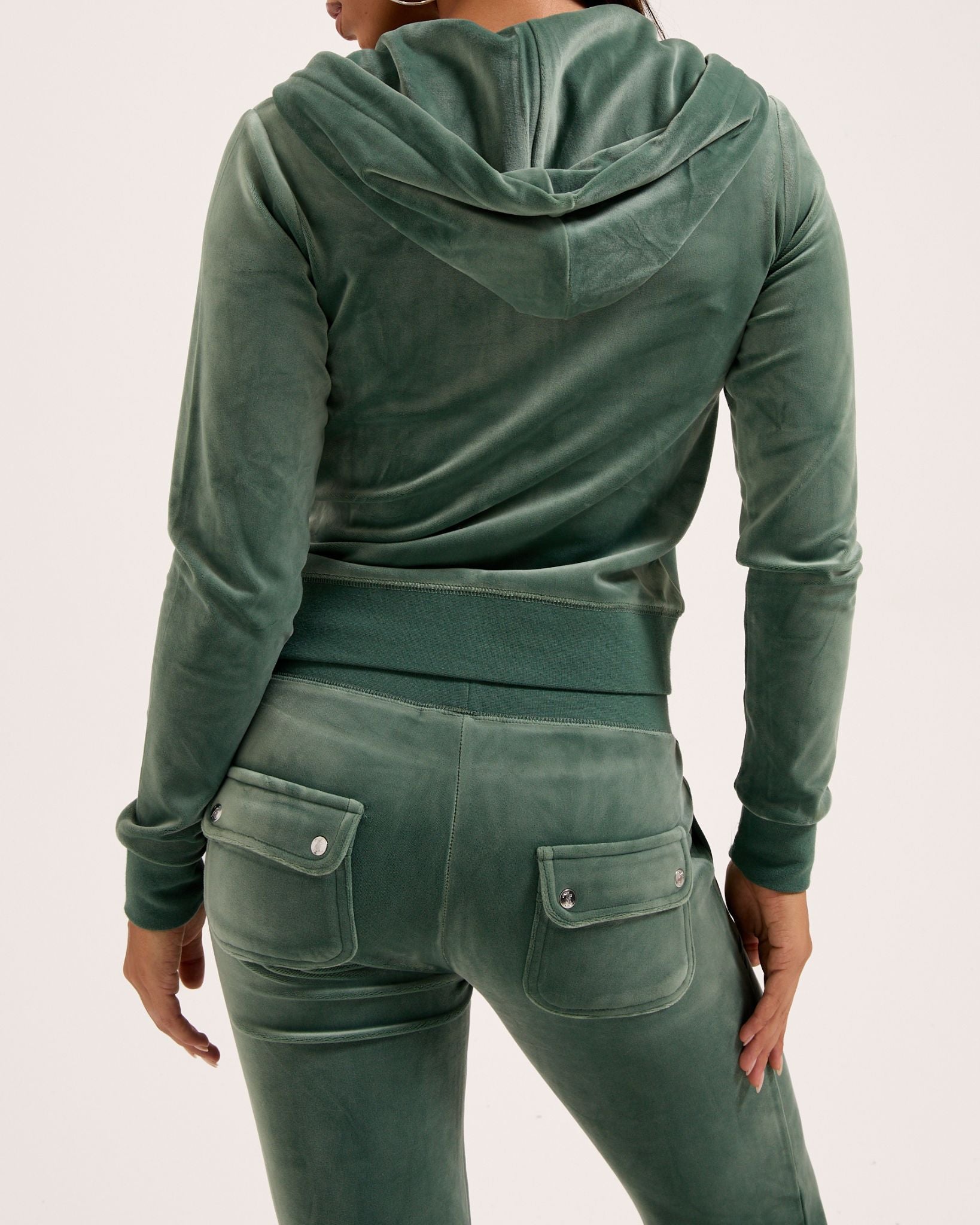 Classic Velour Robertson Zip Hoodie Duck Green - Juicy Couture Scandinavia
