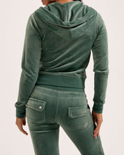 Classic Velour Robertson Zip Hoodie Duck Green - Juicy Couture Scandinavia