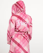 Lottie Check Plush Robe Pink Check