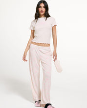 Ribbed Rose Pyjama Set Marshmallow