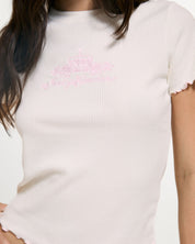 Ribbed Rose Pyjama Set Marshmallow