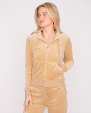 Classic Velour Robertson Zip Hoodie Nomad - Juicy Couture Scandinavia