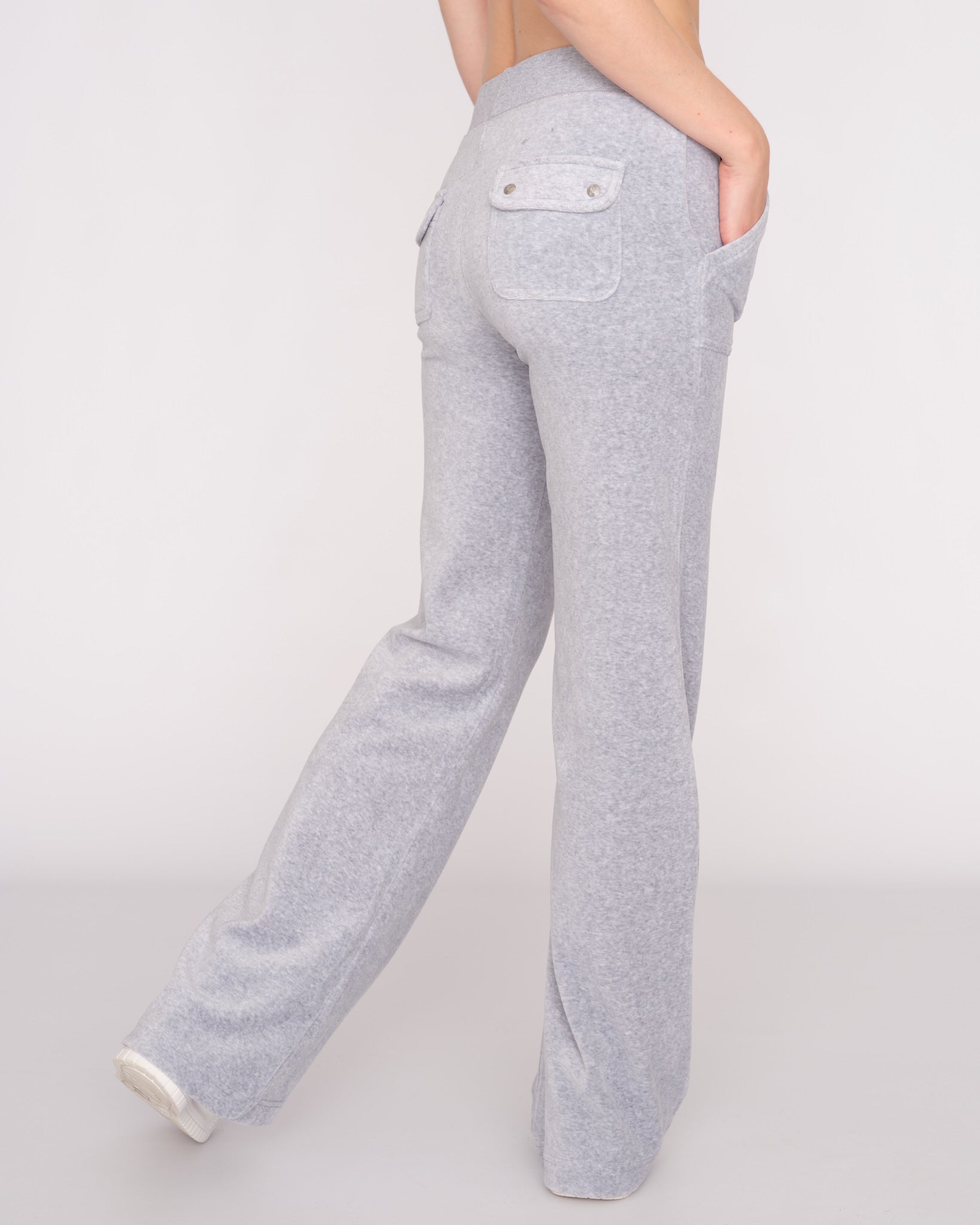 Classic Velour Layla Low Rise Pocket Flare Silver Marl