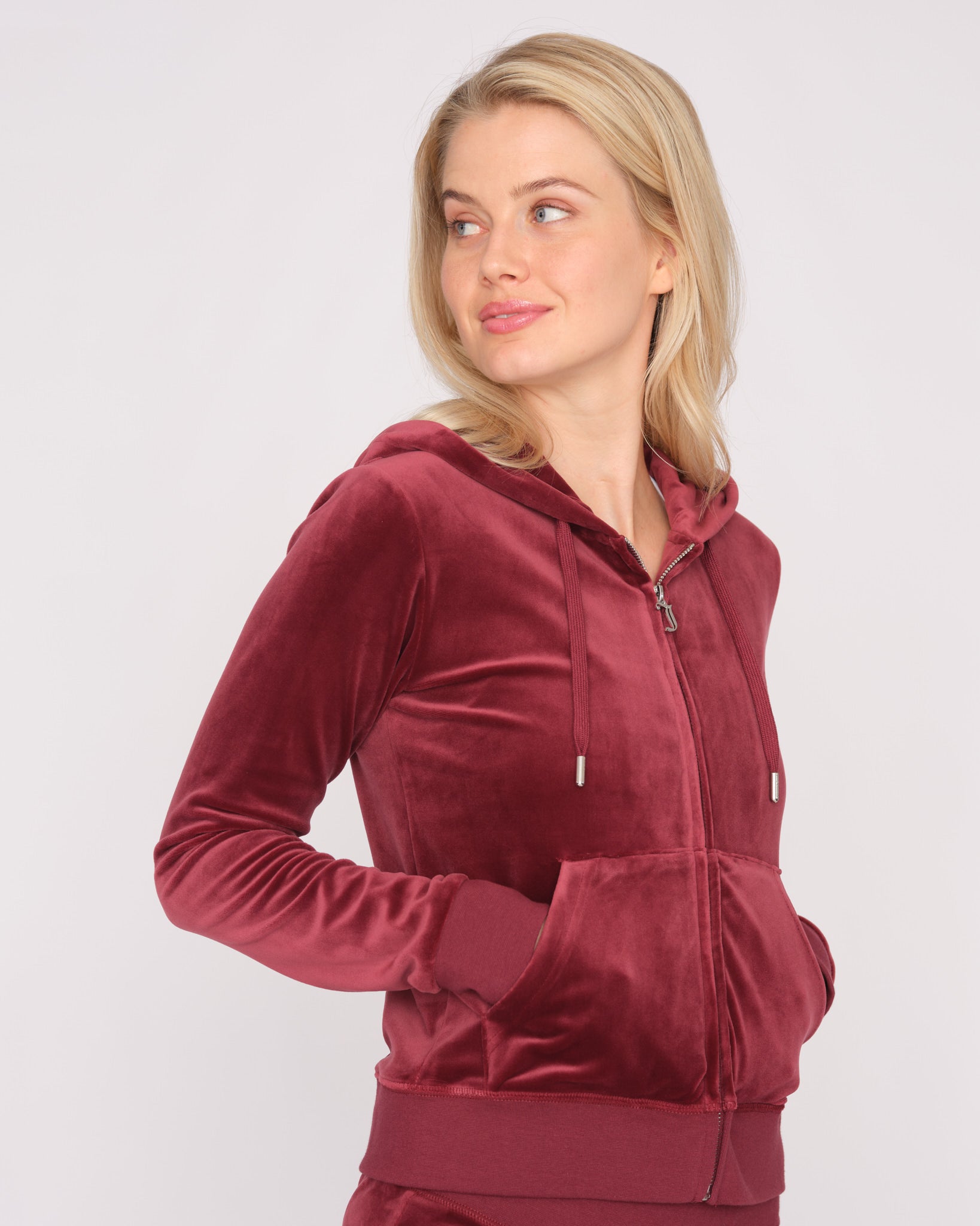 Classic Velour Robertson Zip Hoodie Tawny Port - Juicy Couture Scandinavia