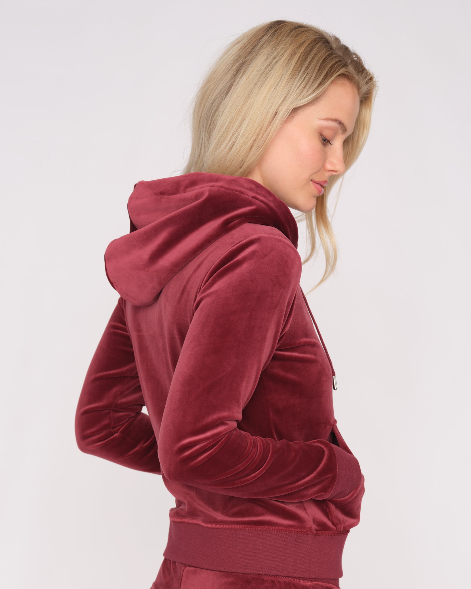 Classic Velour Robertson Zip Hoodie Tawny Port - Juicy Couture Scandinavia